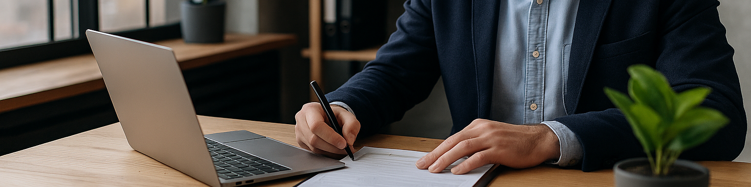 Elektriker im Treppenhaus